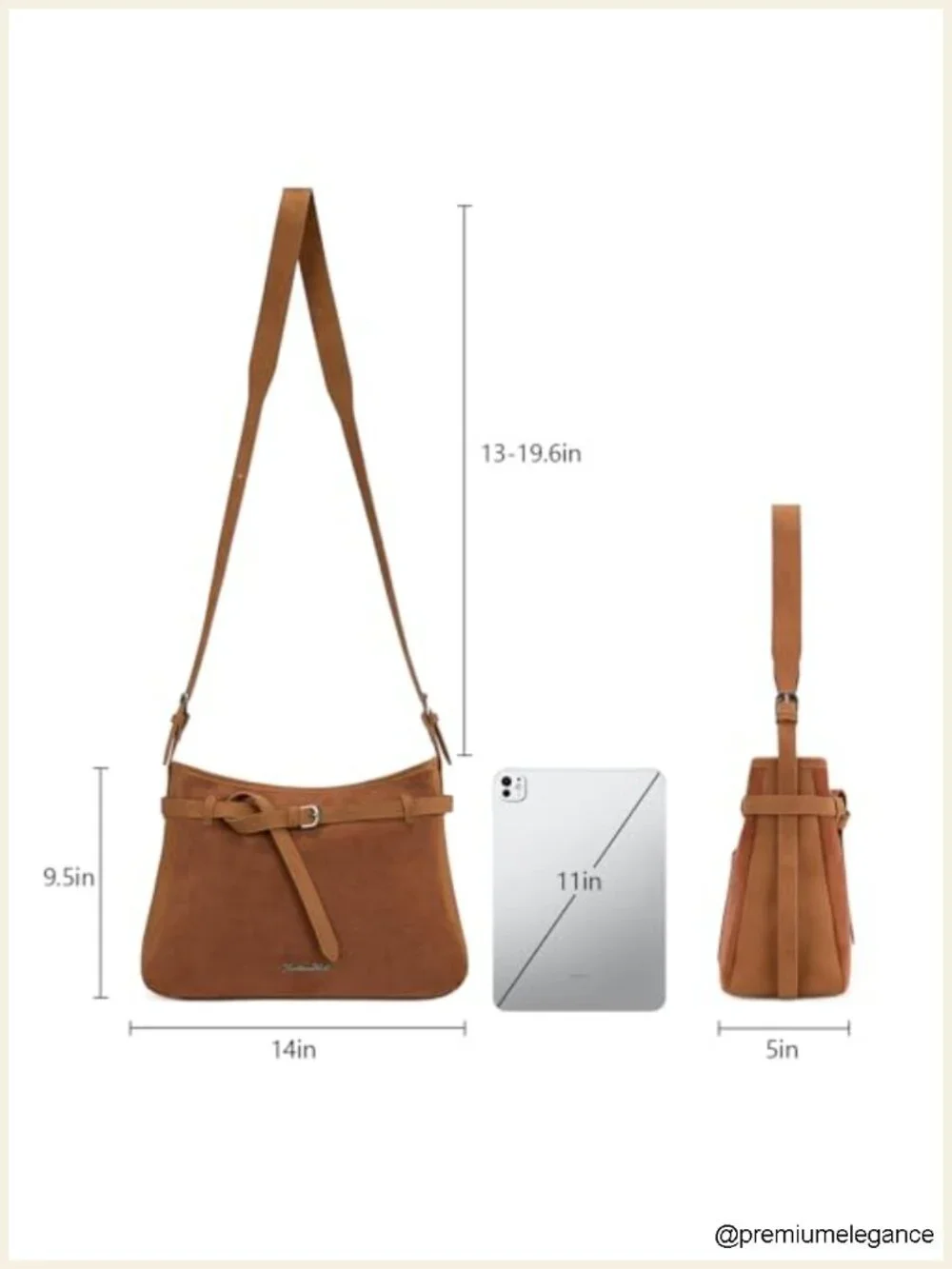 Soft Slouchy Hobo Tote Bag with Adjustable Strap, Faux Suede Handbag for Daily